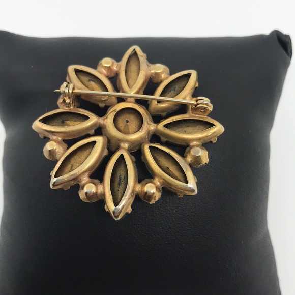 Vintage Multi Colored Rhinestone Happy Pin - Picture 3 of 3